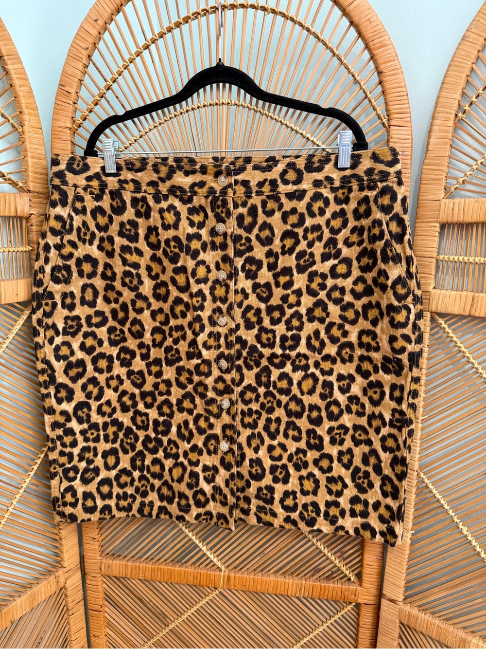 Lauren Ralph Lauren Leopard Print Button Front Mini Skirt in Brown and Black 18